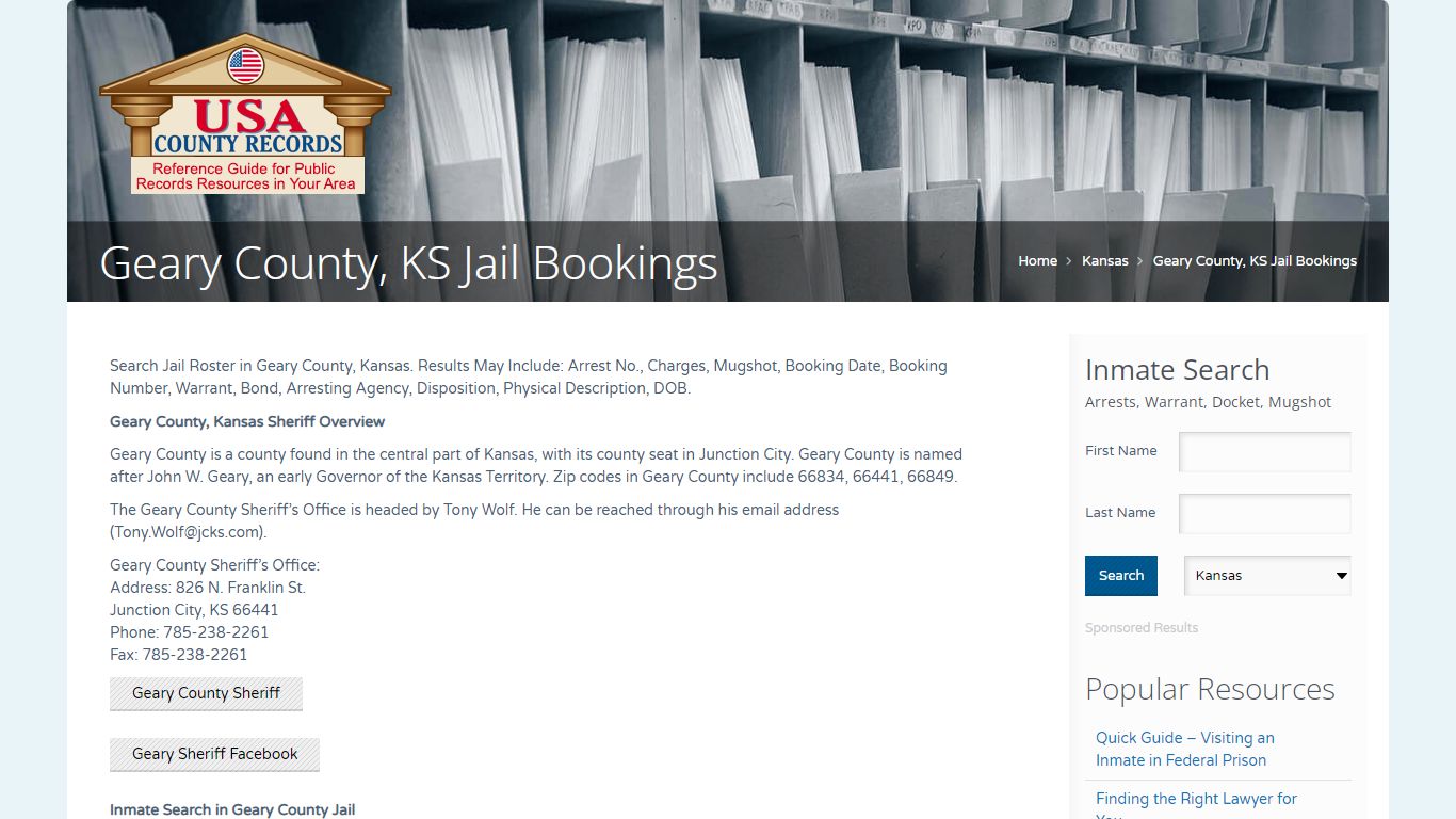 Geary County, KS Jail Bookings | Name Search