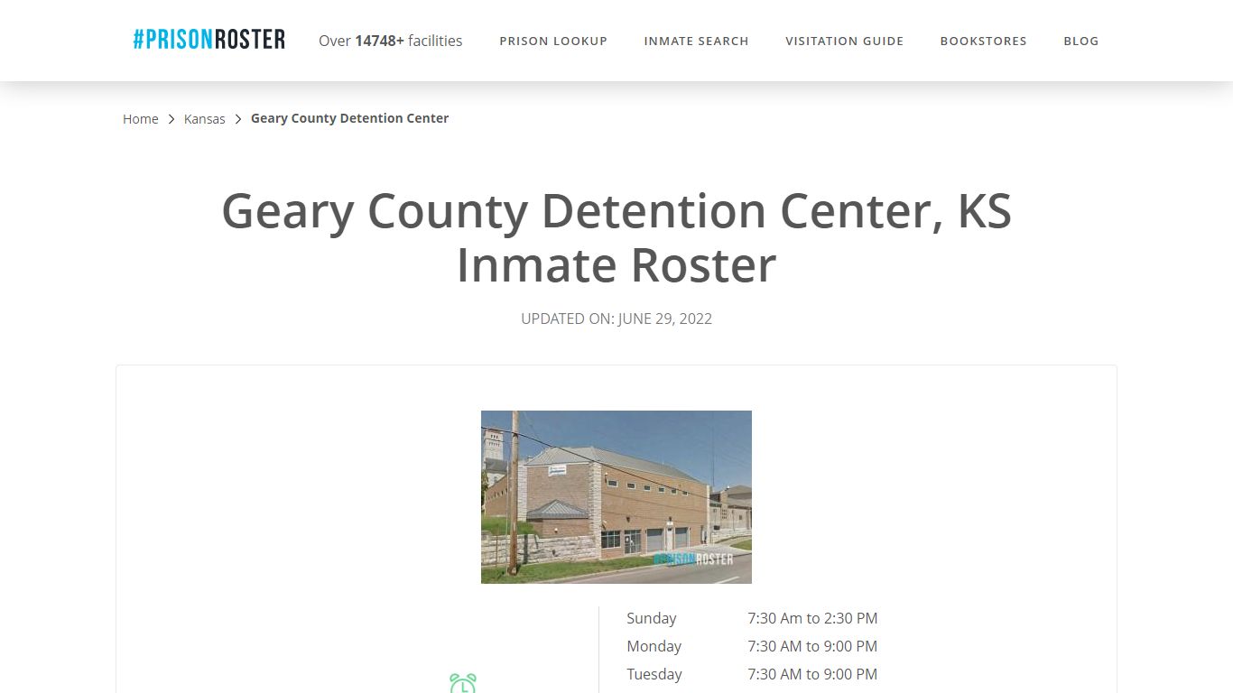 Geary County Detention Center, KS Inmate Roster